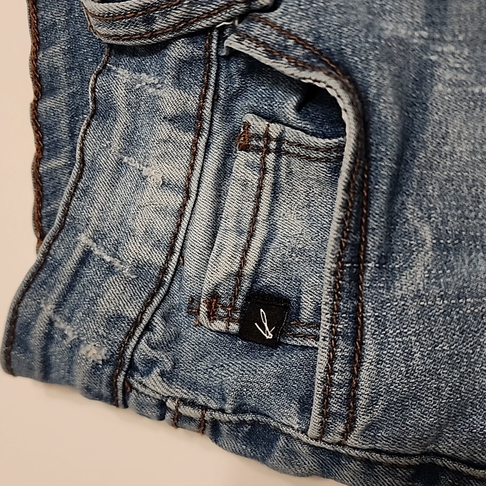 KANCAN DENIM BLUE JEAN SHORTS Size W5 26  5 Pockets 3 Front Pockets Perfect - Picture 5 of 7
